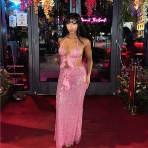 Outcast Clothing - Mirror Dress Pink Sequin